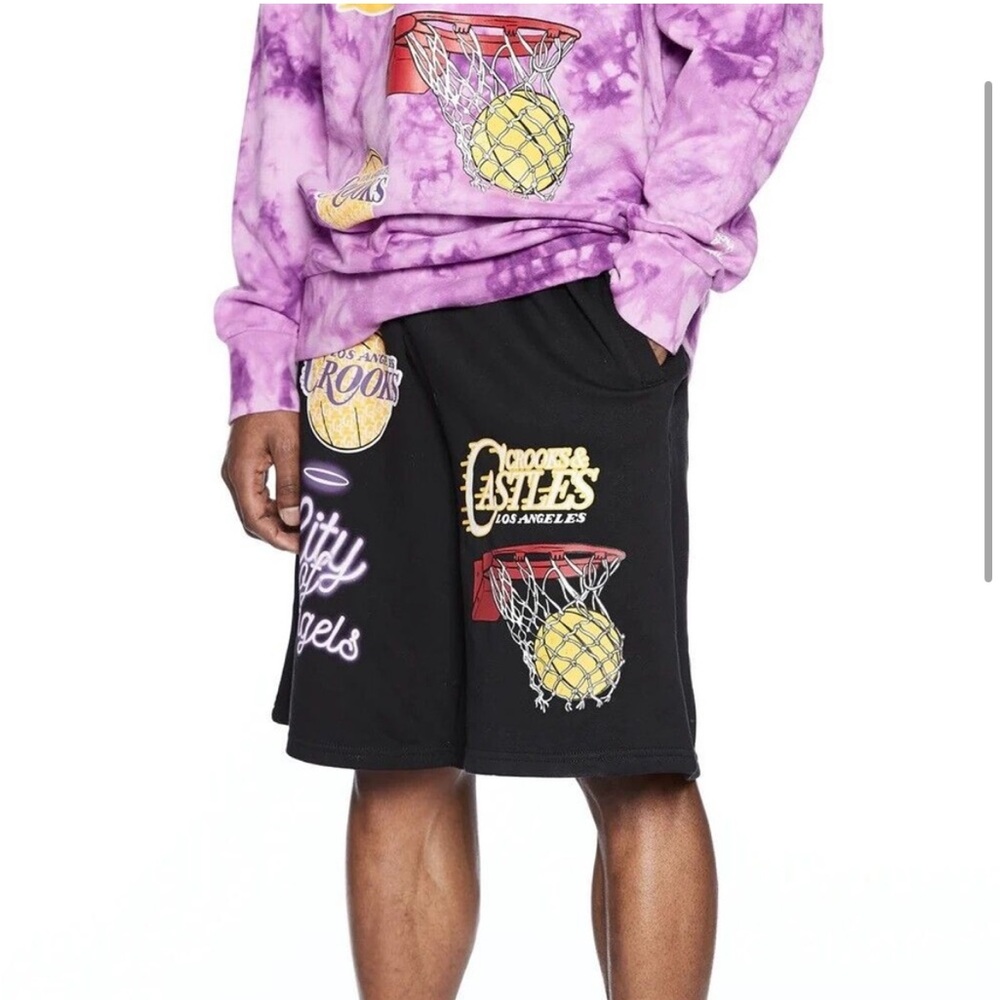 Crooks & Castle City Series Lakers shorts